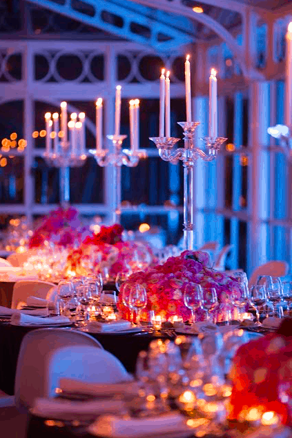 Beautiful Wedding Table with candelabra crystal in italy