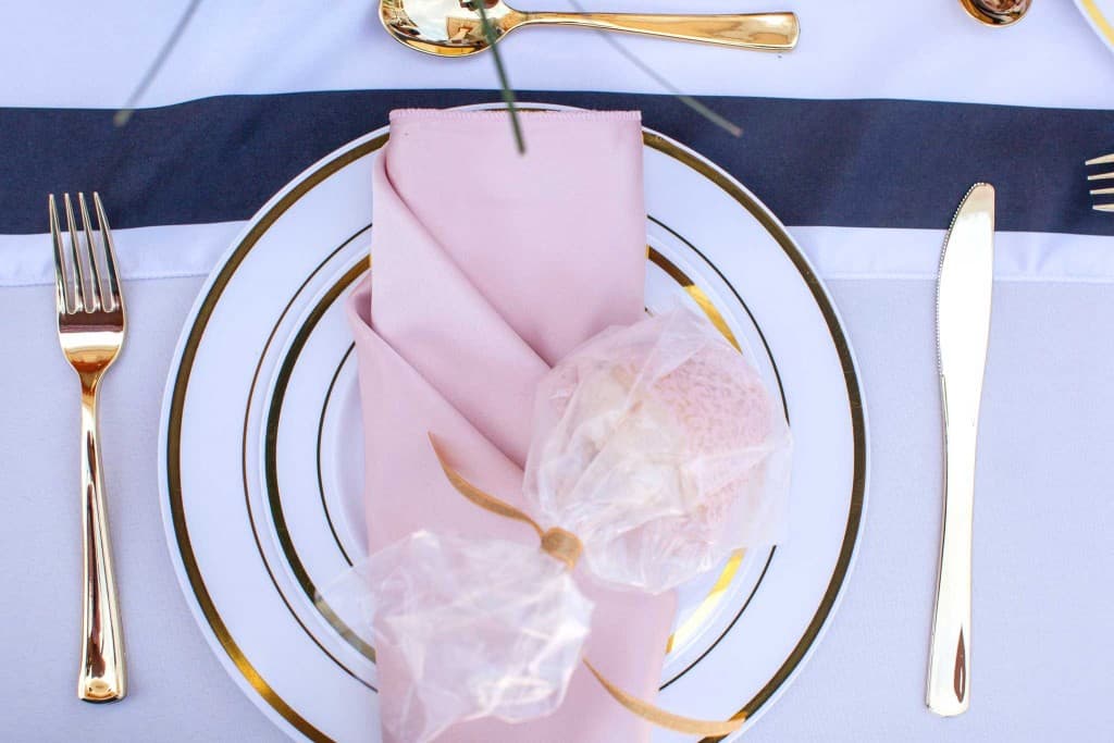 baby shower decor, pink and gold